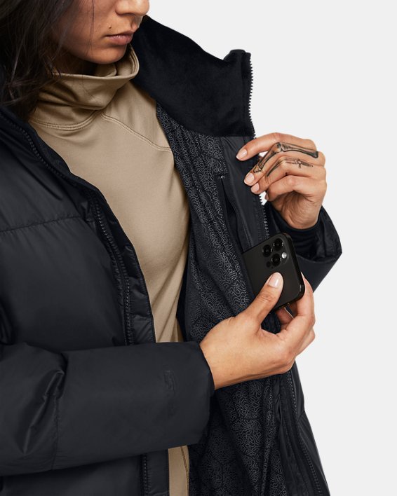 Women's ColdGear® Infrared Down Puffer Jacket, Black, pdpMainDesktop image number 3
